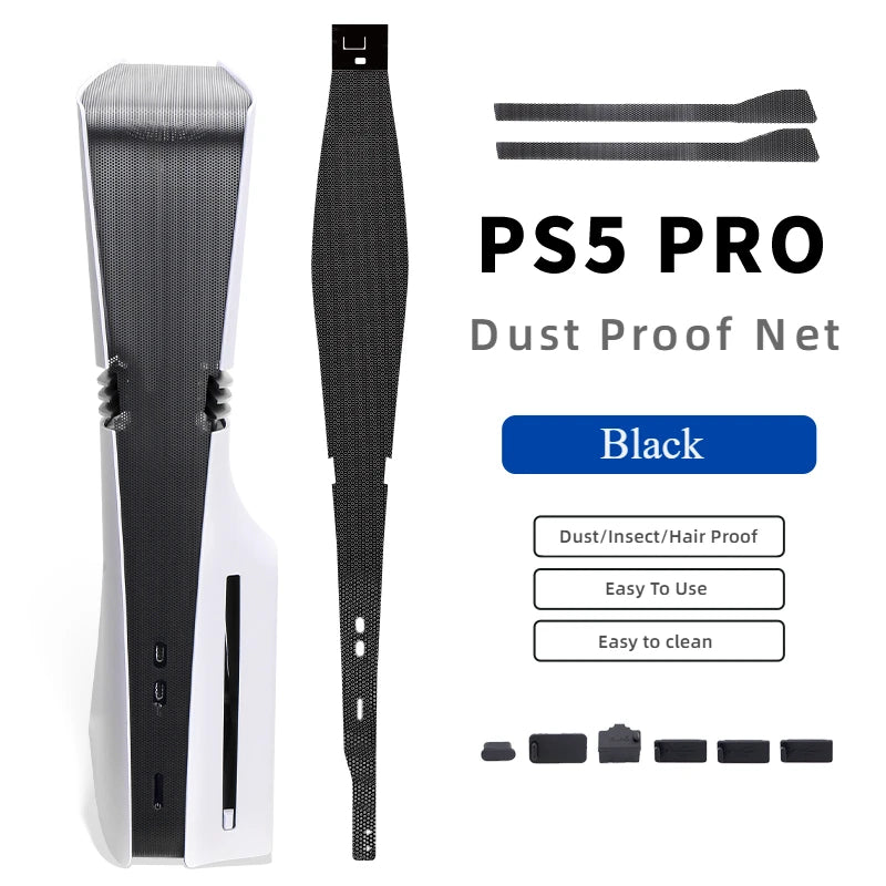 Filtro Antipolvere PS5 Pro – Rete Lavabile con 6 Tappi di Protezione | Accessorio Anti-Pelucchi per Console