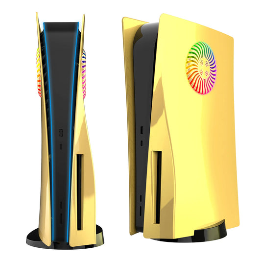 Cover Frontale Elettroplaccata per PS5 (Versione con Disco) – Lusso Cromato in Oro, Nero, Argento o Viola