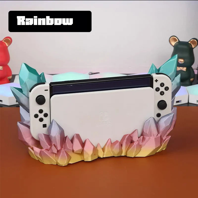 For Nintendo Switch &Switch OLED Charging Base Cover Gradient Crystal Case Originality Decorative Charger Dock Protective Shell