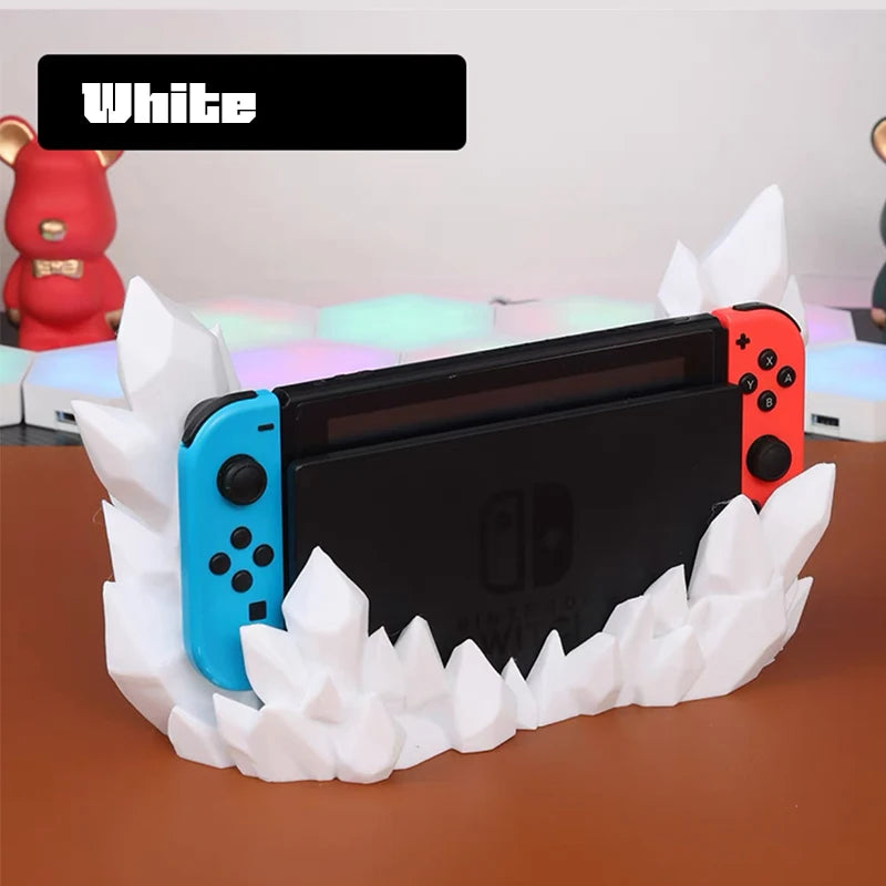 For Nintendo Switch &Switch OLED Charging Base Cover Gradient Crystal Case Originality Decorative Charger Dock Protective Shell