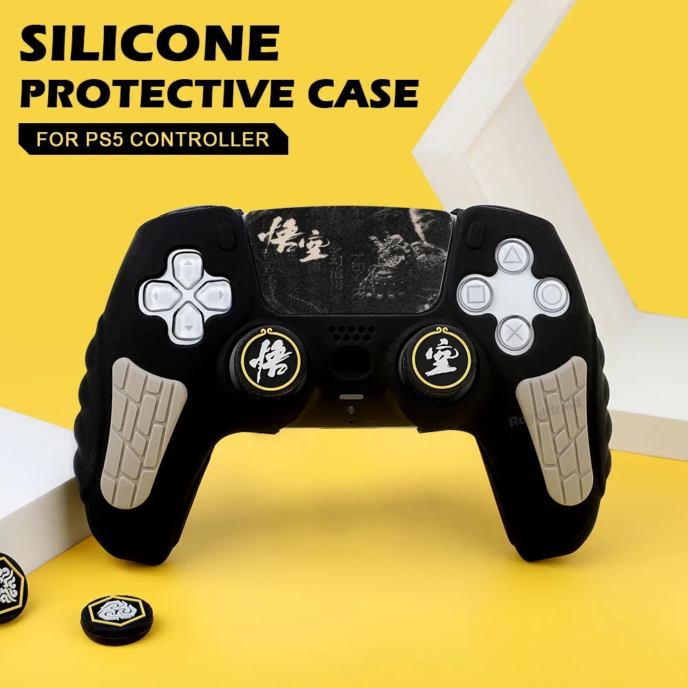 Custodia Protettiva in Silicone Antiscivolo per Controller PS5 – Set Completo con Grip Caps e Adesivo Touchpad