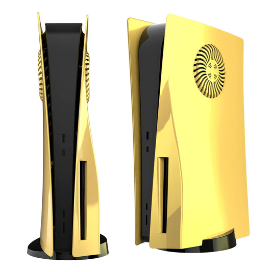 Cover Frontale Elettroplaccata per PS5 (Versione con Disco) – Lusso Cromato in Oro, Nero, Argento o Viola