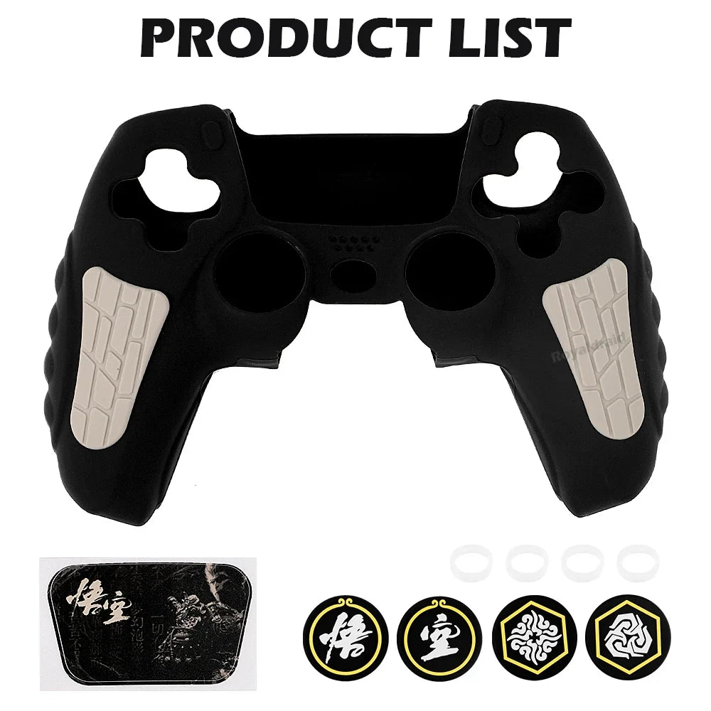 Custodia Protettiva in Silicone Antiscivolo per Controller PS5 – Set Completo con Grip Caps e Adesivo Touchpad