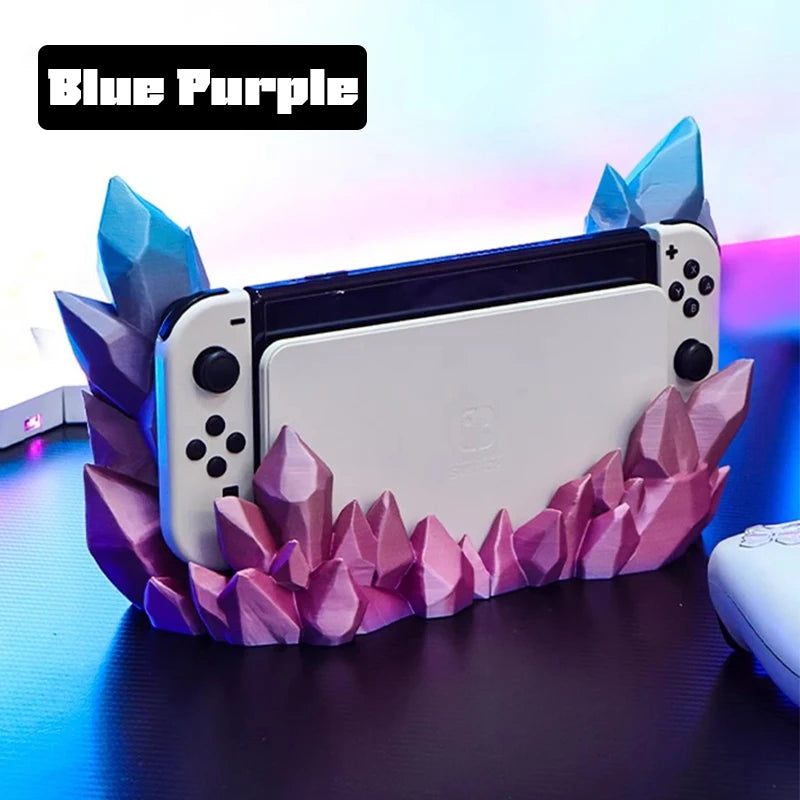 For Nintendo Switch &Switch OLED Charging Base Cover Gradient Crystal Case Originality Decorative Charger Dock Protective Shell