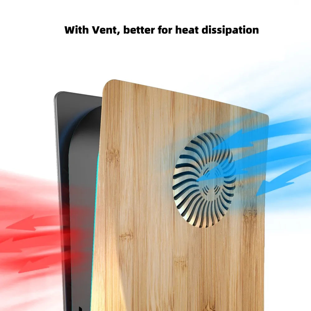 Cover Laterali in Effetto Legno per PS5 Disc Edition – Con Prese d’Aria