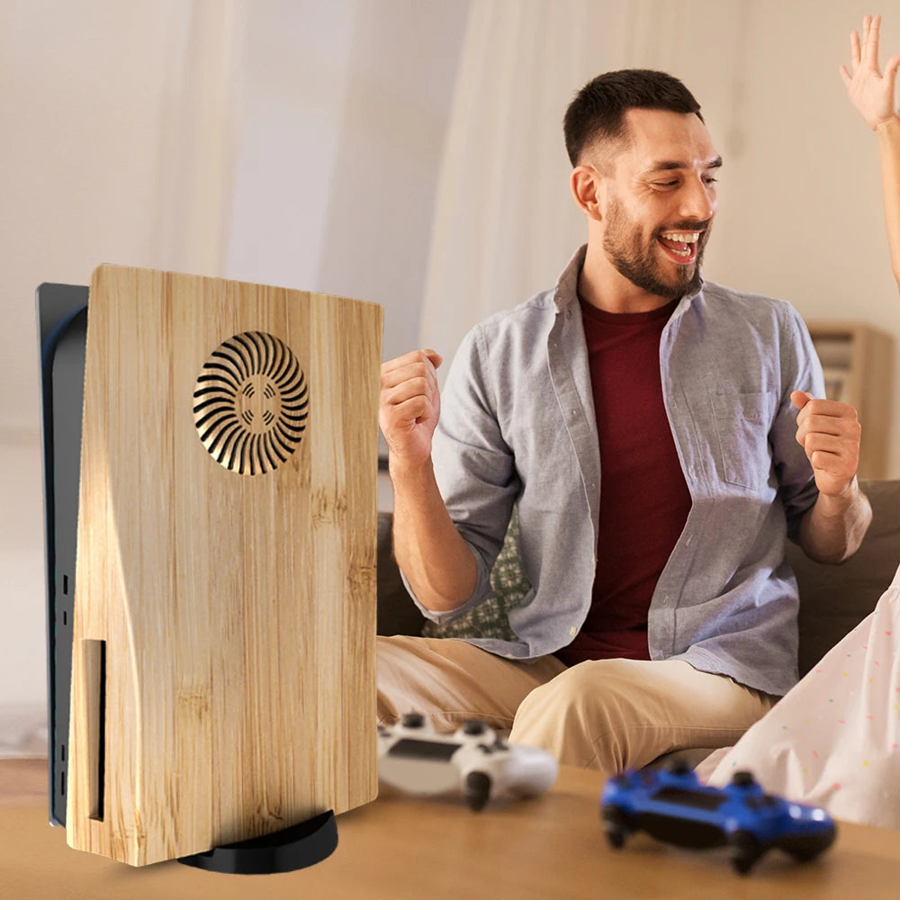 Cover Laterali in Effetto Legno per PS5 Disc Edition – Con Prese d’Aria