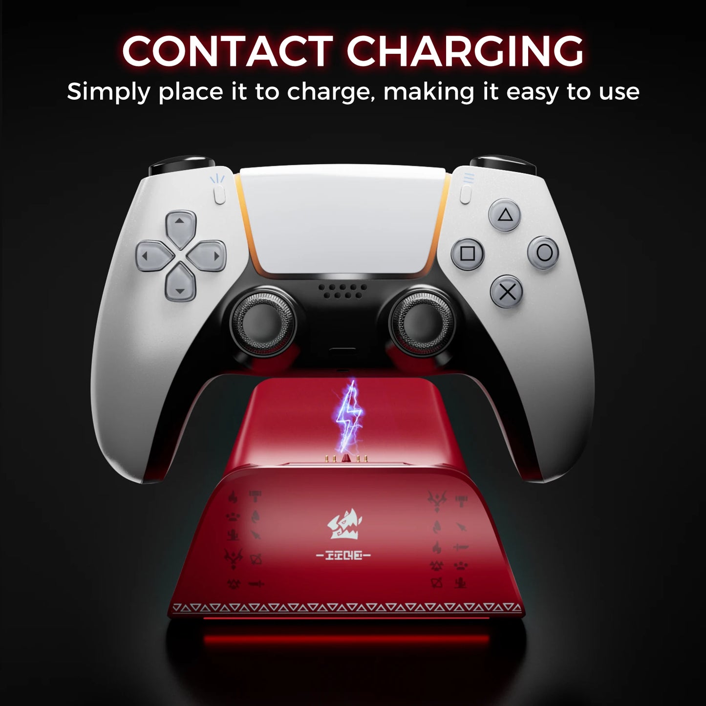 Stazione di Ricarica IINE per Controller PS5 – Design Antiscivolo, LED, Ricarica Veloce