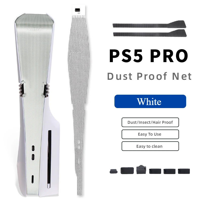 Filtro Antipolvere PS5 Pro – Rete Lavabile con 6 Tappi di Protezione | Accessorio Anti-Pelucchi per Console