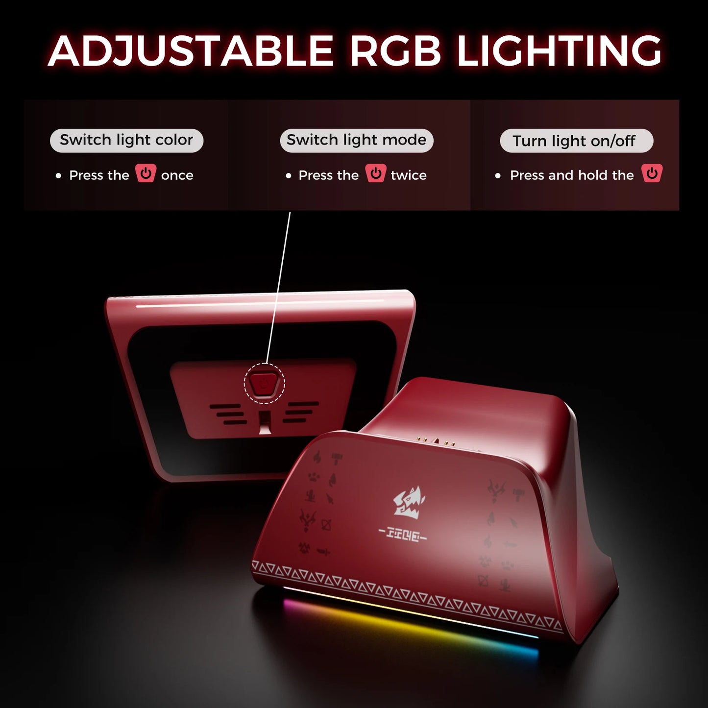 Stazione di Ricarica IINE per Controller PS5 – Design Antiscivolo, LED, Ricarica Veloce