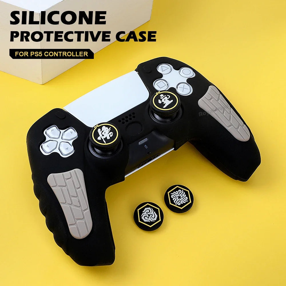 Custodia Protettiva in Silicone Antiscivolo per Controller PS5 – Set Completo con Grip Caps e Adesivo Touchpad