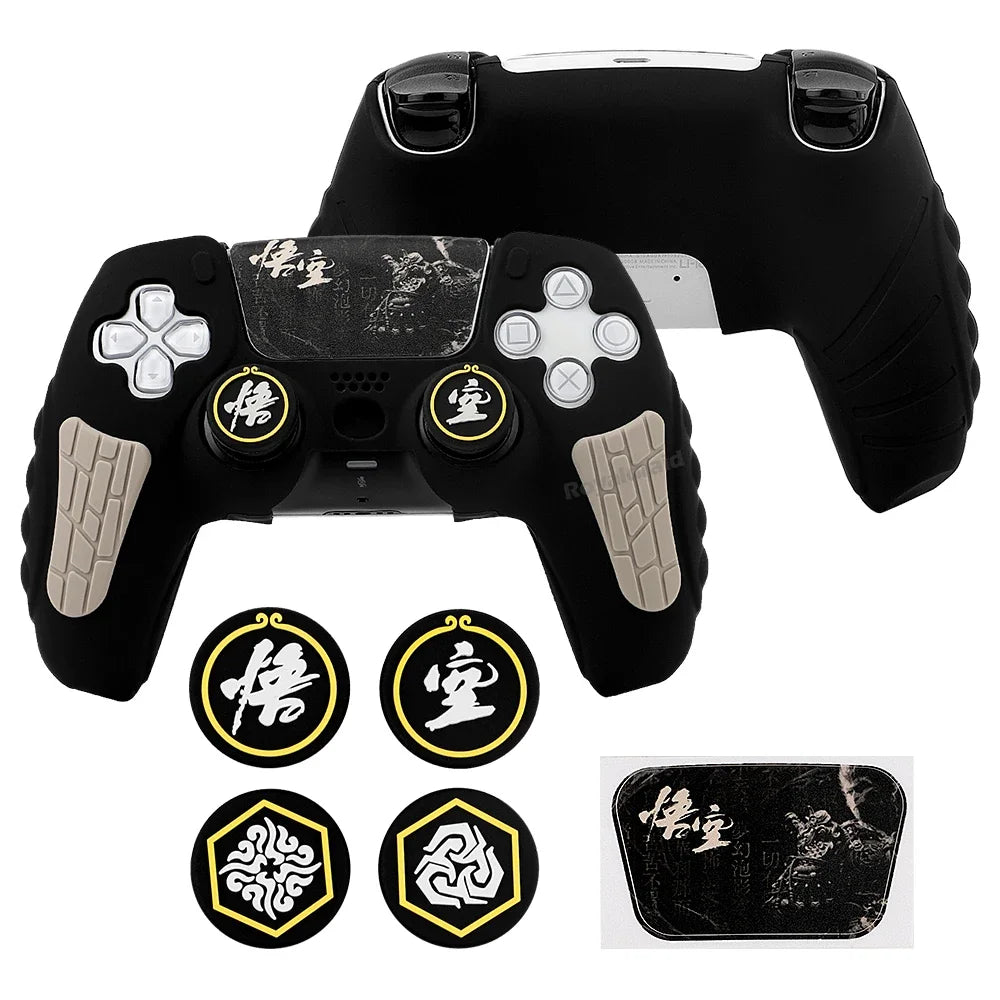 Custodia Protettiva in Silicone Antiscivolo per Controller PS5 – Set Completo con Grip Caps e Adesivo Touchpad