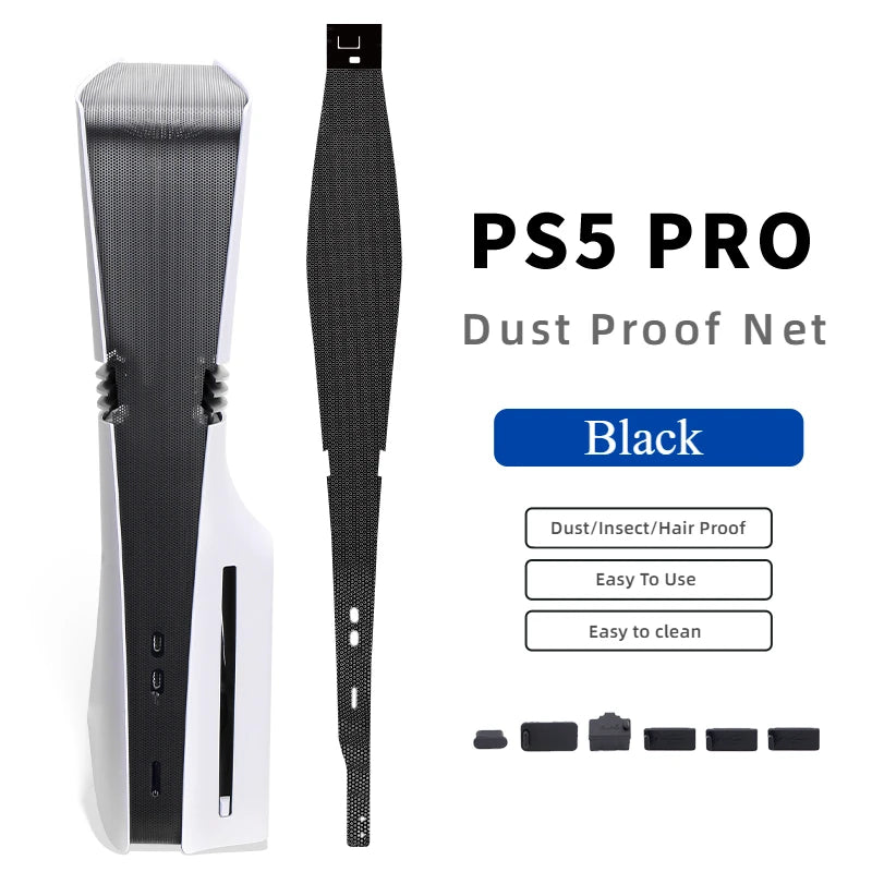 Filtro Antipolvere PS5 Pro – Rete Lavabile con 6 Tappi di Protezione | Accessorio Anti-Pelucchi per Console