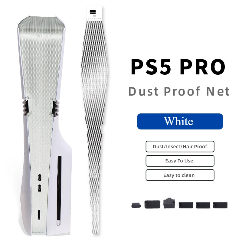 Filtro Antipolvere PS5 Pro – Rete Lavabile con 6 Tappi di Protezione | Accessorio Anti-Pelucchi per Console